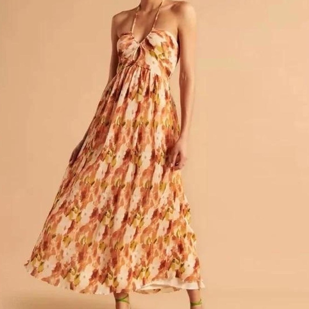 Abercrombie & Fitch Drama Halter Maxi Dress Floral Size XS
